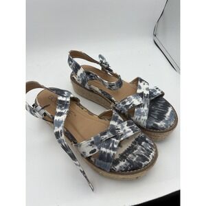 Boutique By Corkys Shoes Womens Size 9 Gray Espadrille Wedge Sandals Pilot